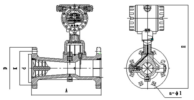 旋進(jìn)旋渦流量計外形圖